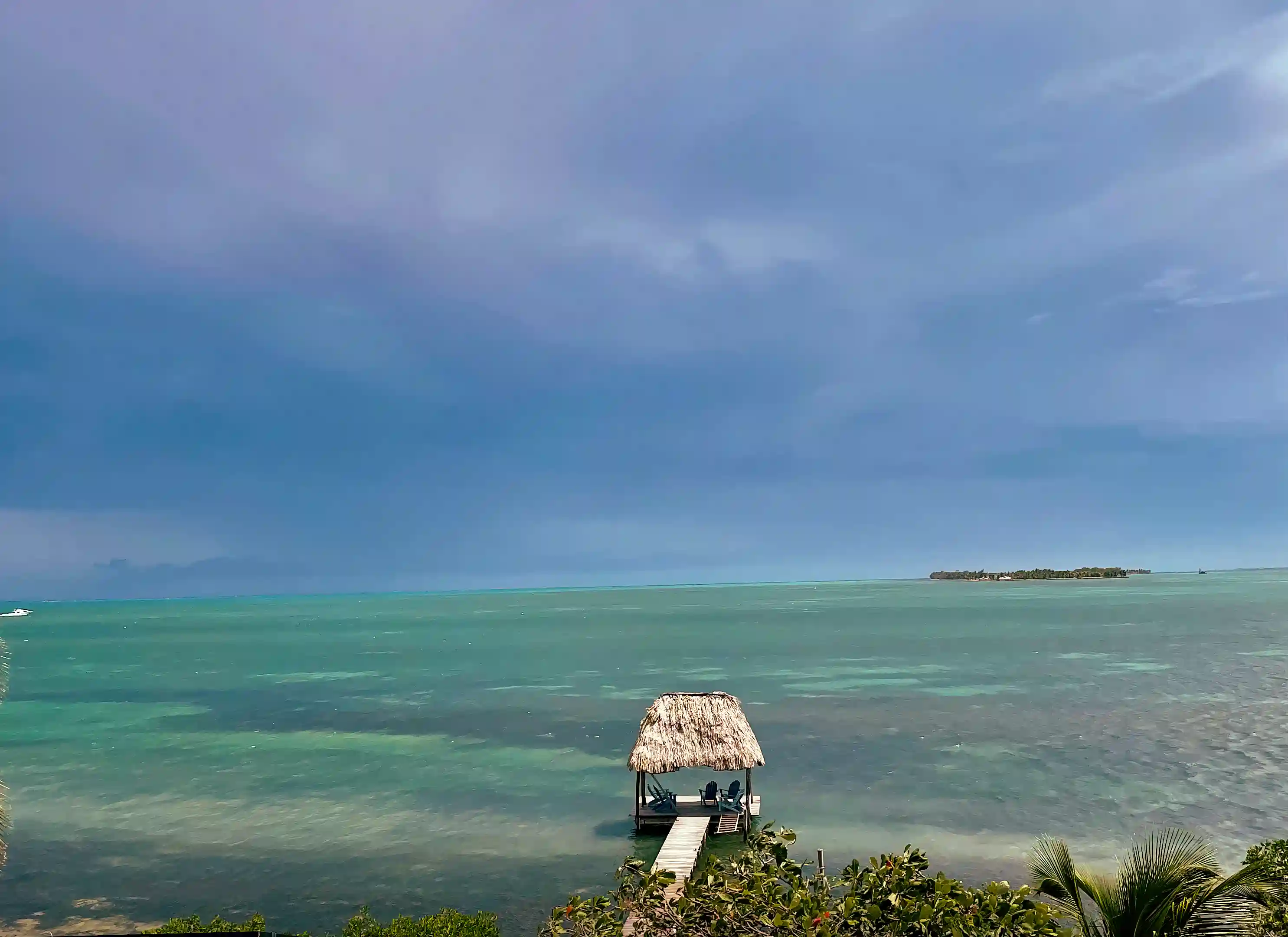 view from our Widow's Walk to Caye Chapel