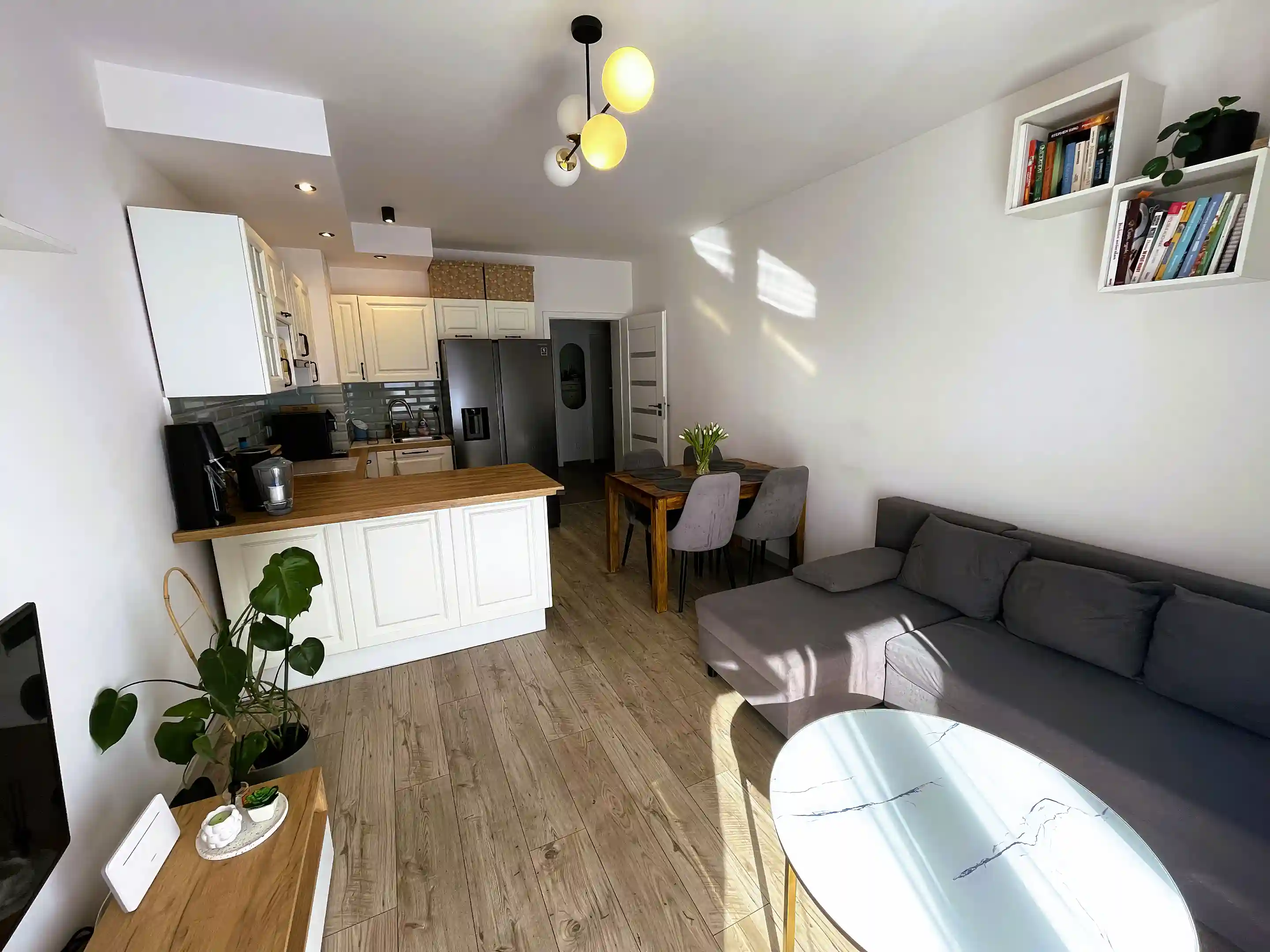 Living room with kitchen