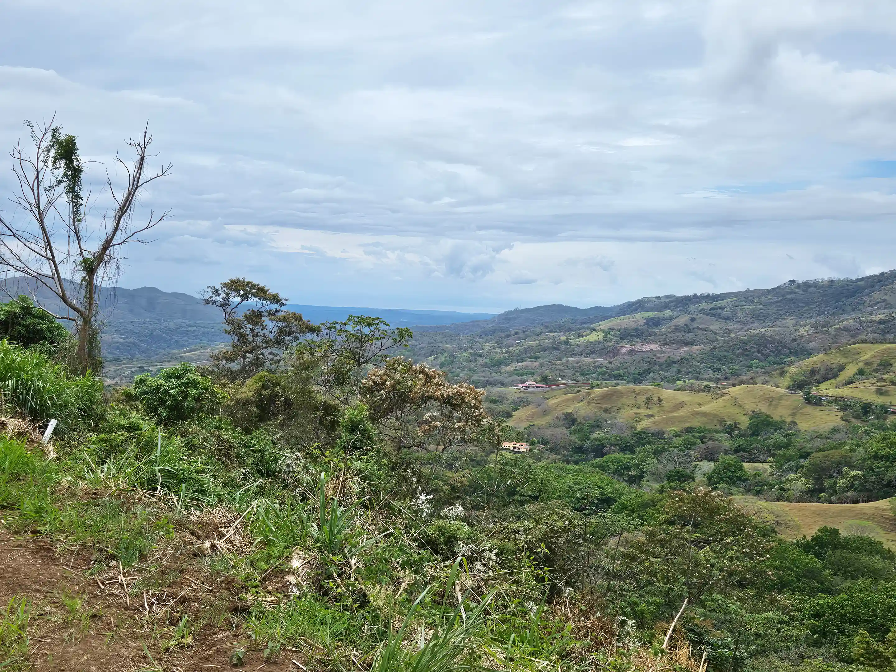 View of the mountains and the Pacific Ocean from the...