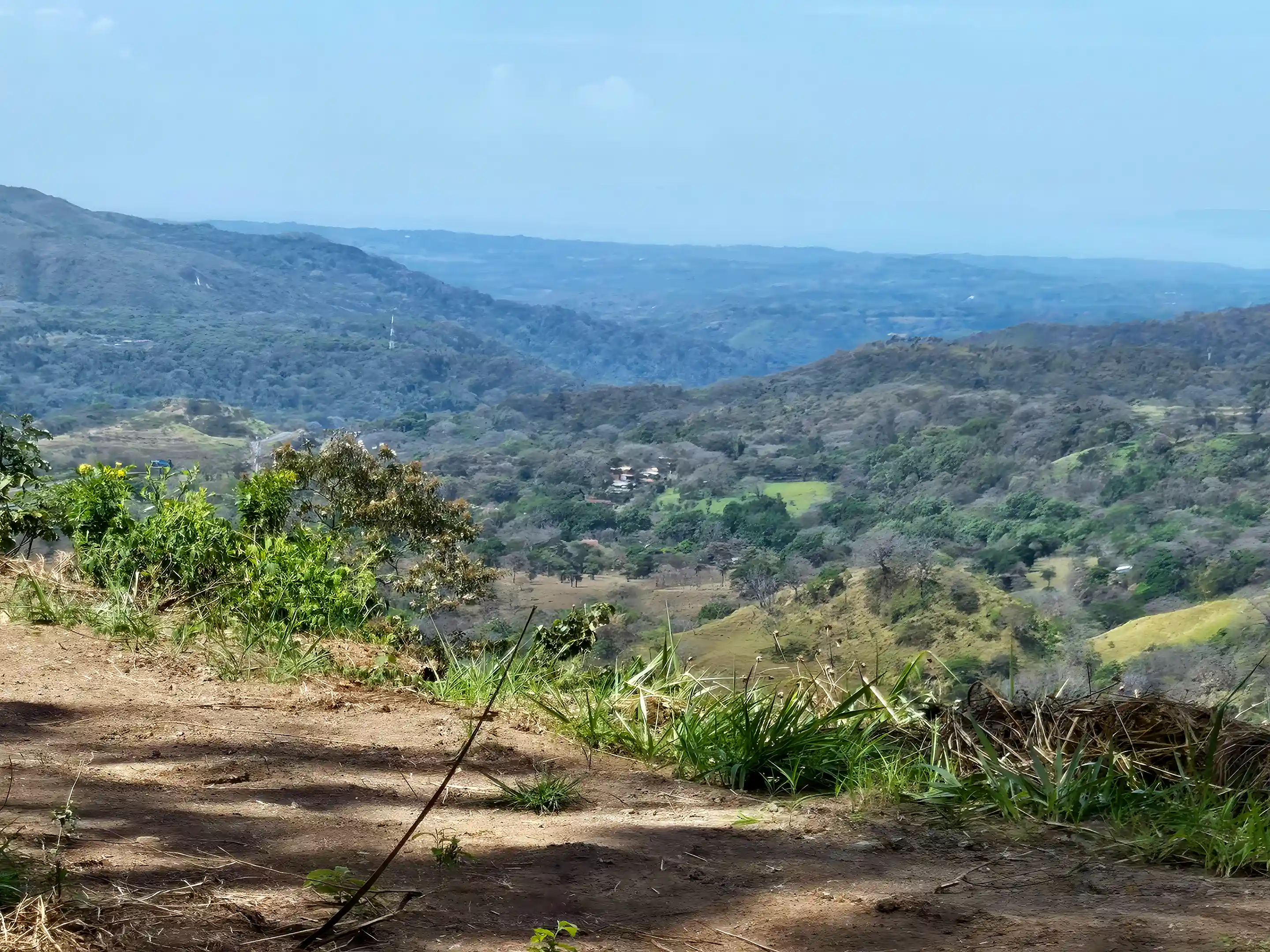 View to the Pacific Ocean from the lower plateau of...