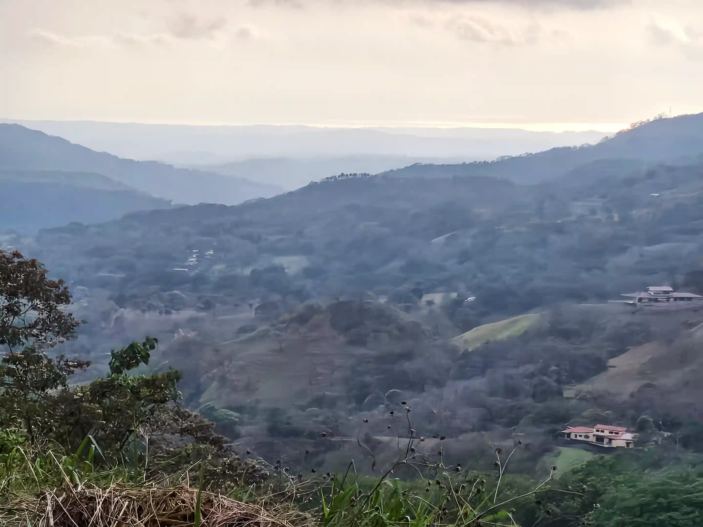 Silver Golfo De Nicoya (Pacific Ocean) on a cloudy day