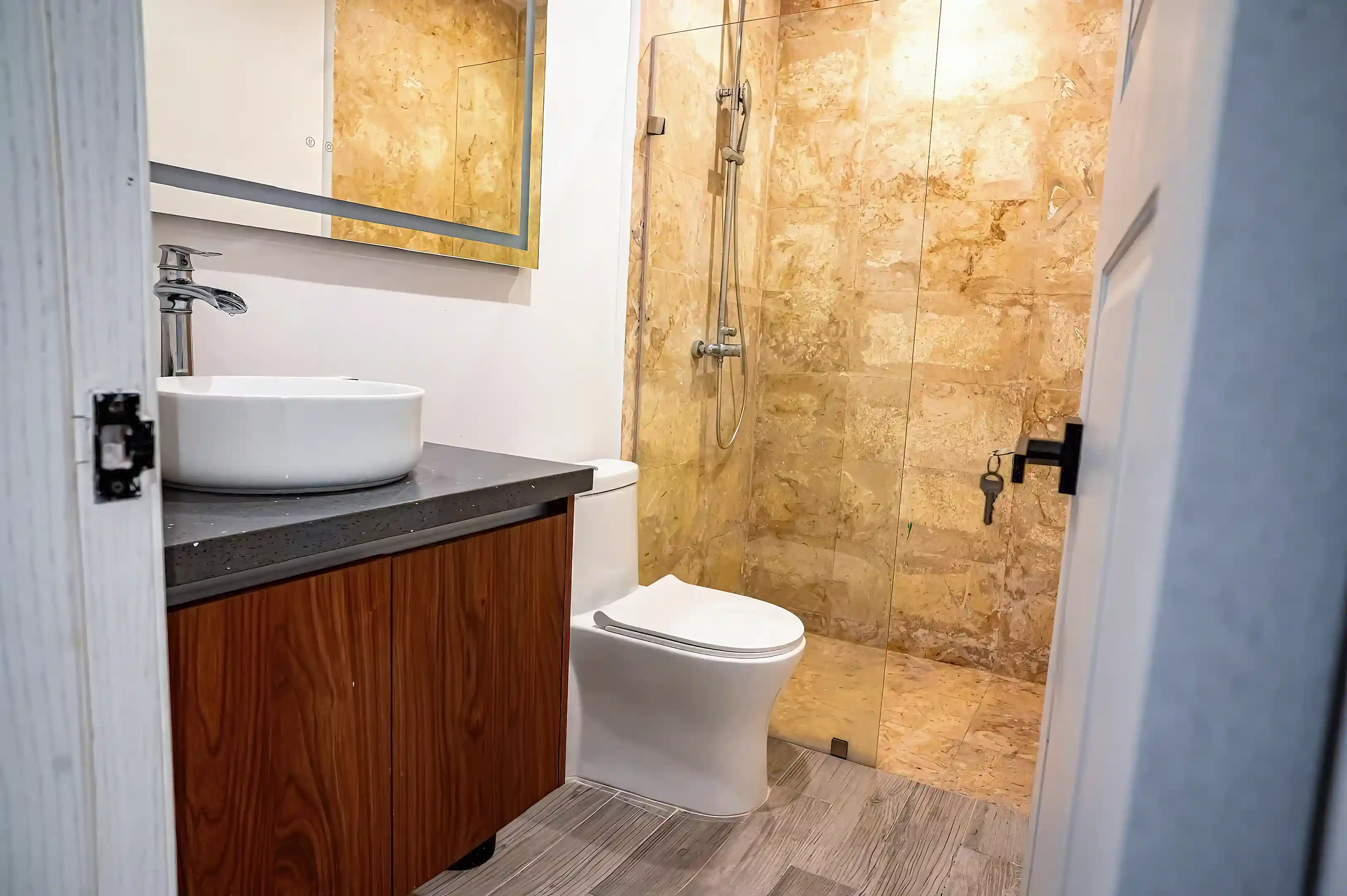 Modern bathroom featuring high-quality finishes and a clean, contemporary design....