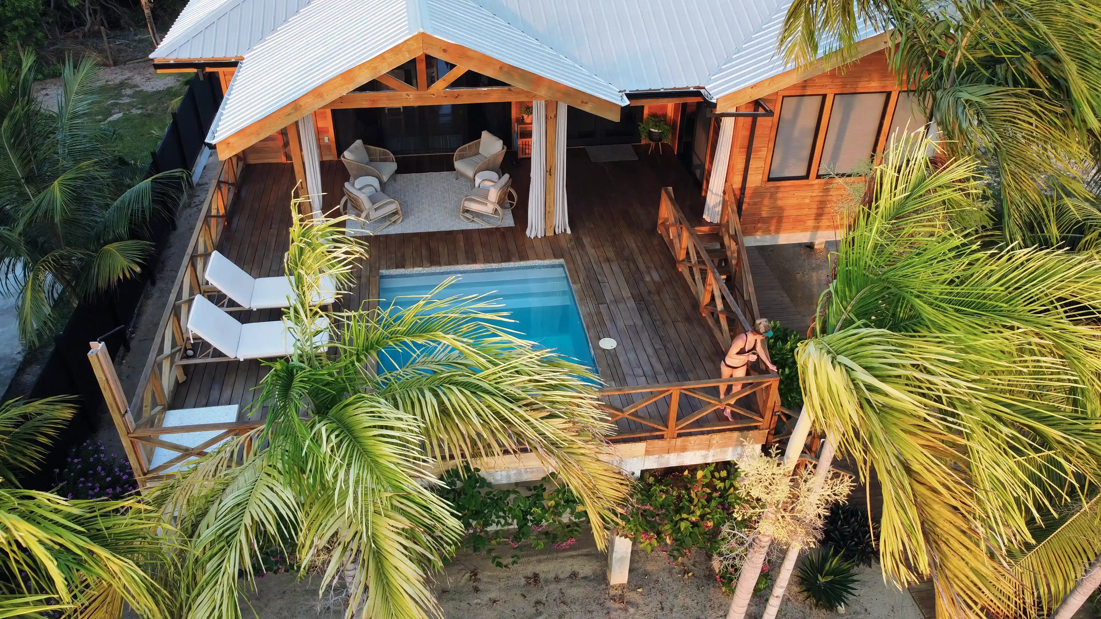 Aerial View of the Front at Sunset