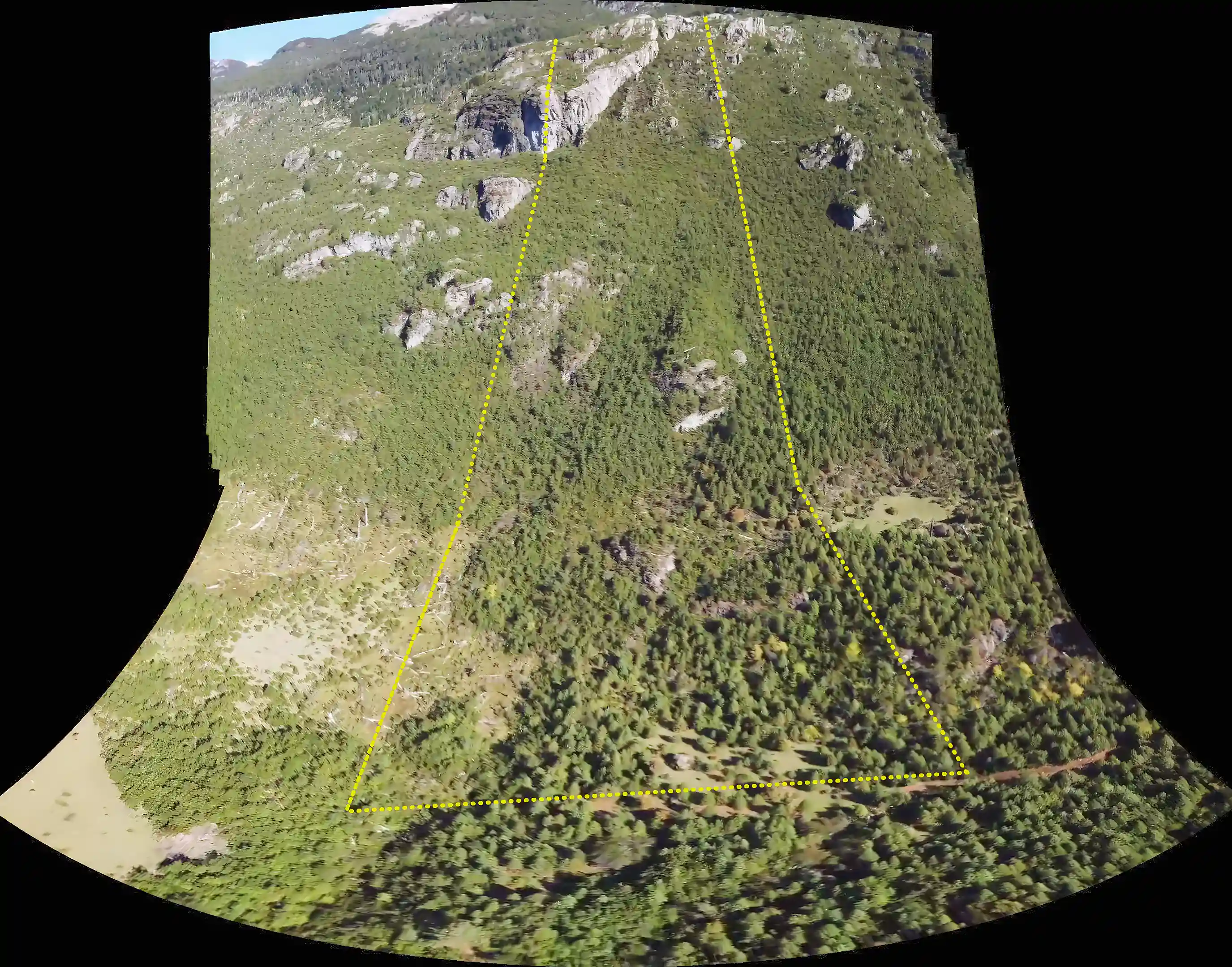 Aerial view with Lot 2A-15 outlined
