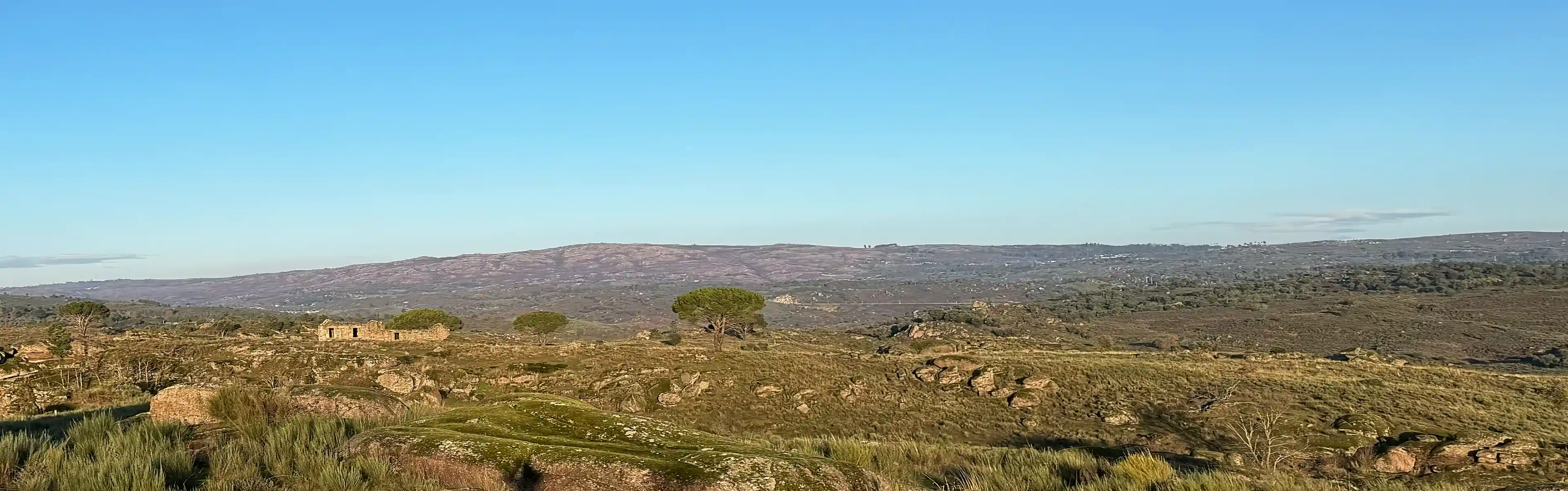 Panorama with ruin on left