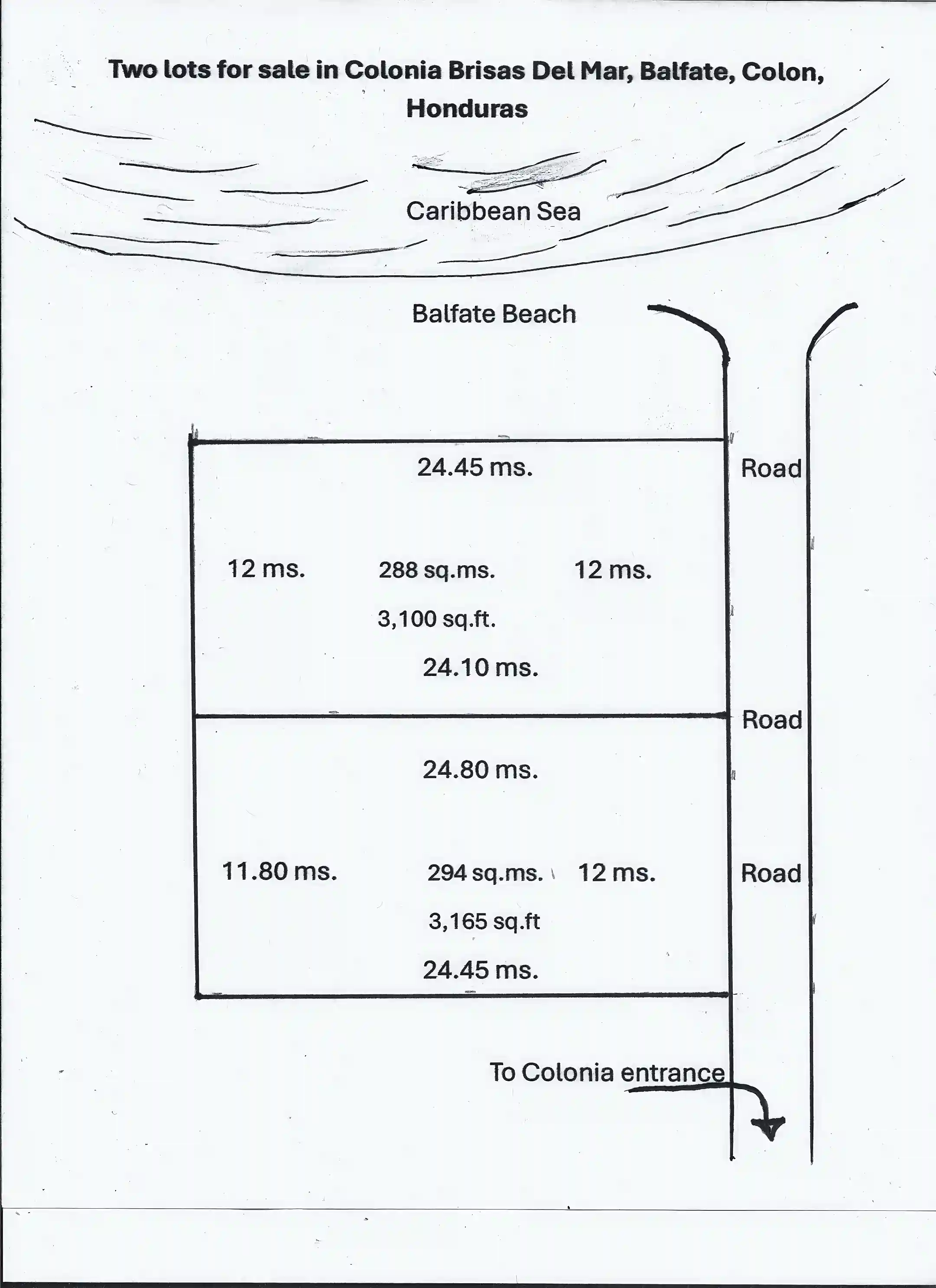 Two lots for sale, 90 yards from the beach with...