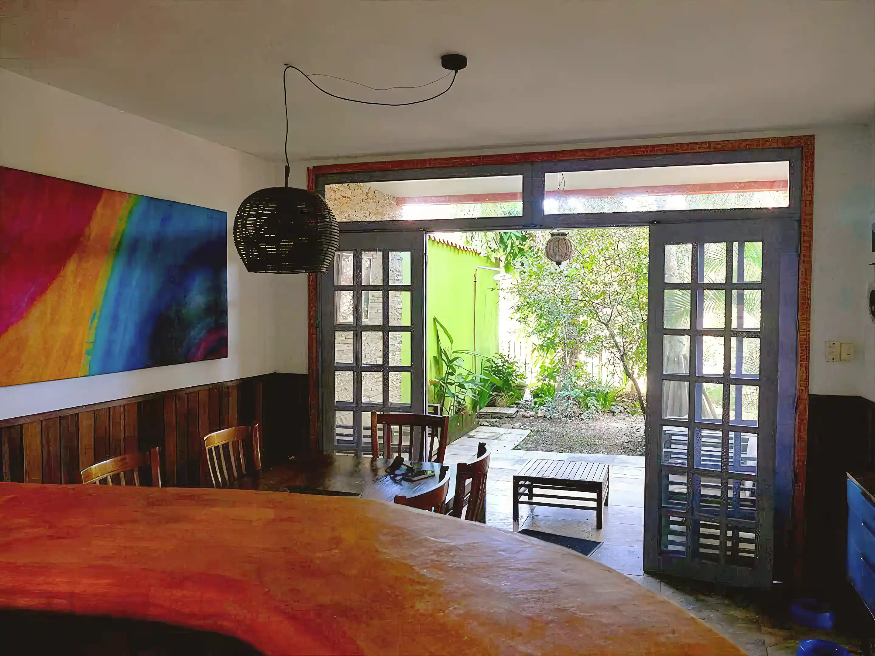 view from kitchen to the garden