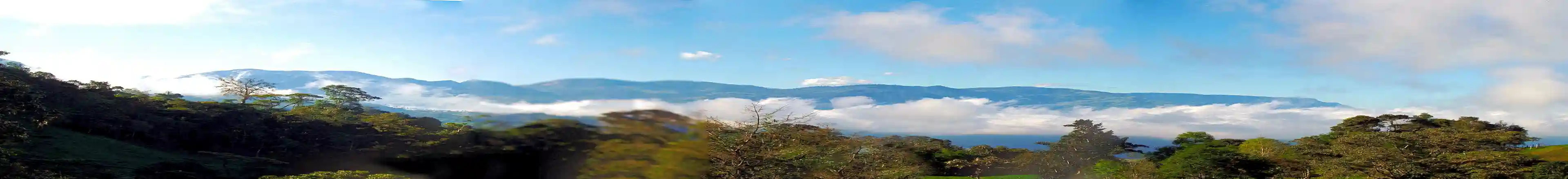 Andean panorama with clouds rolling through the valley