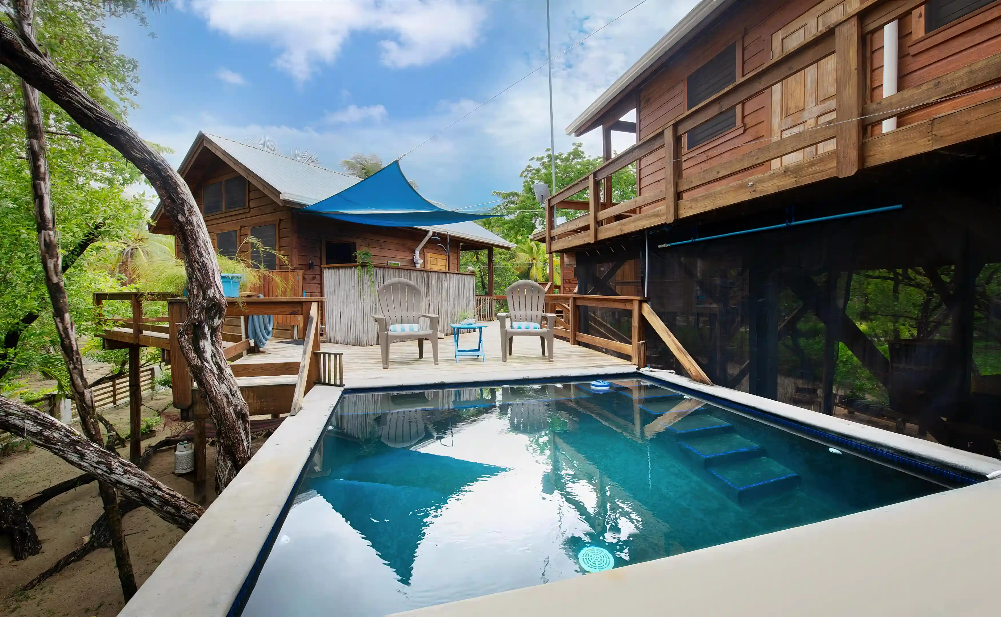 Pool and Master bathroom.