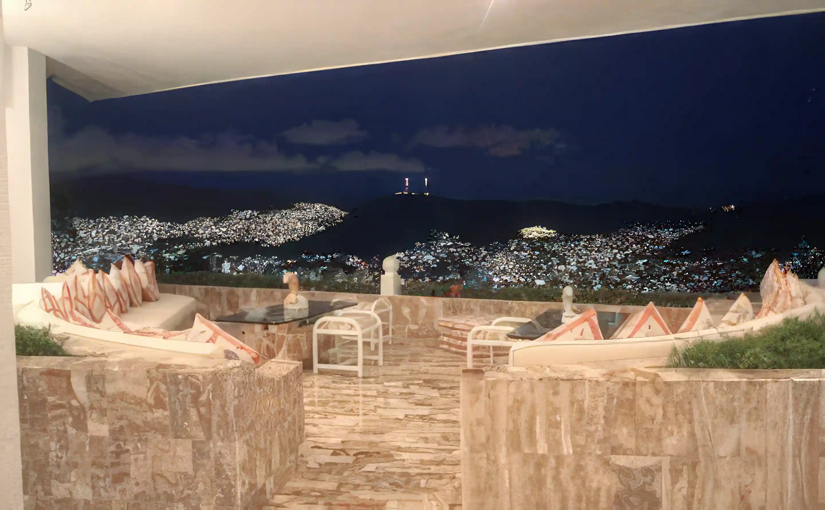 EVENING LIVING ROOM AND VIEW