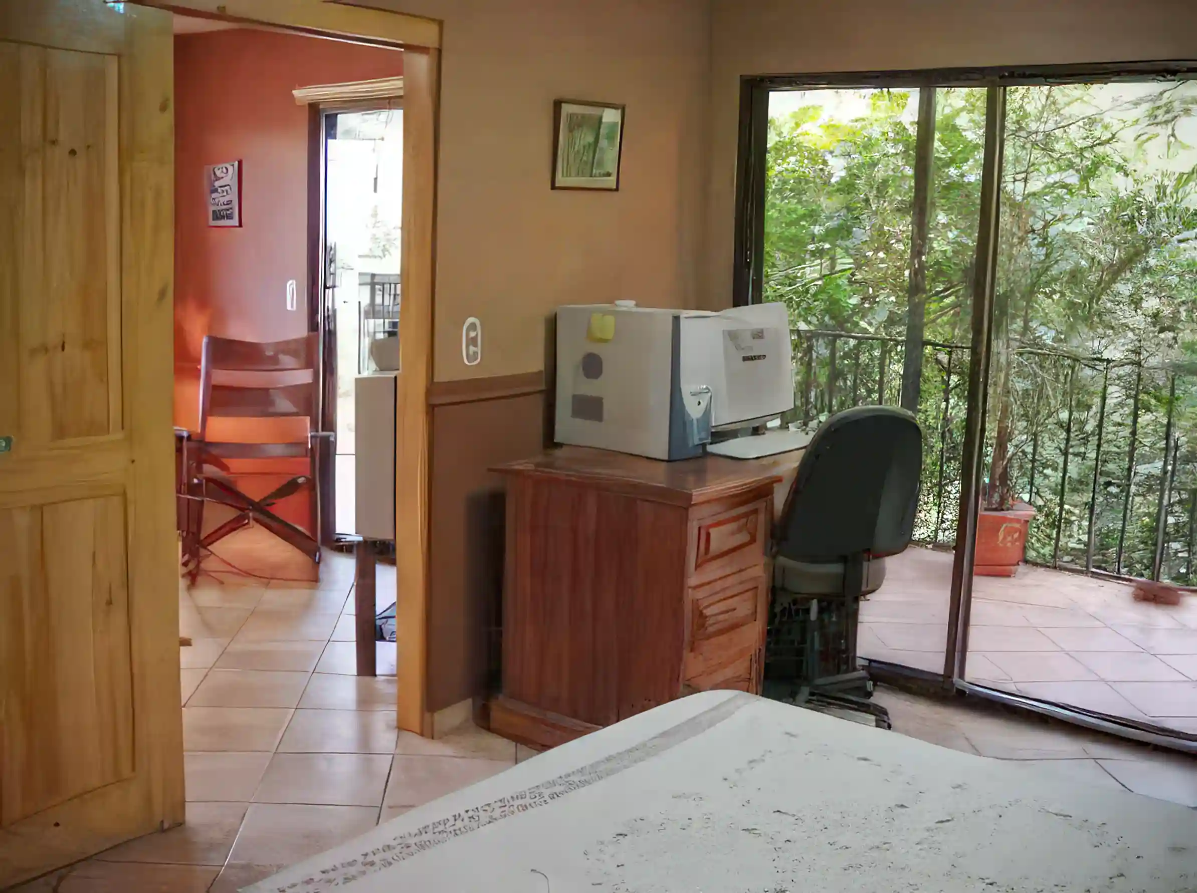 bedroom from bath in guest house