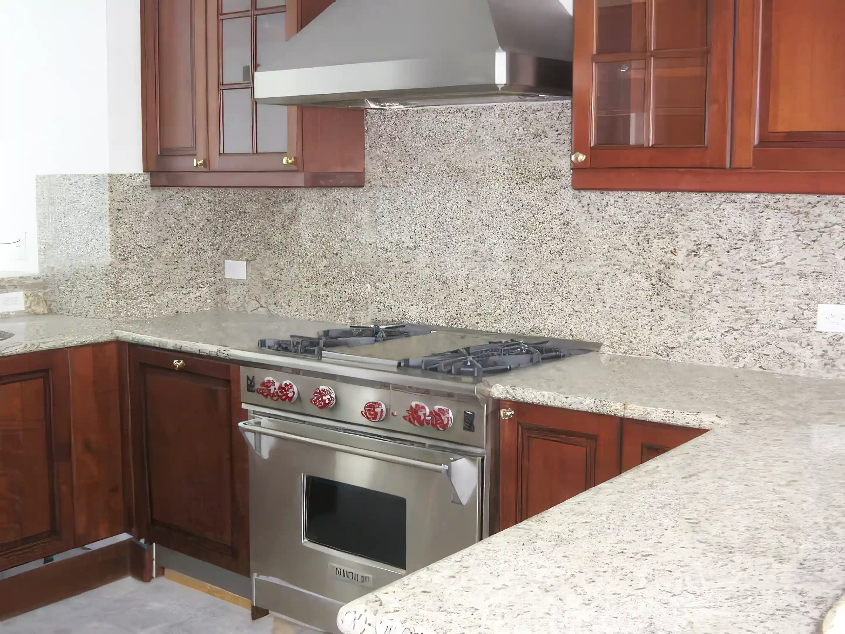 Kitchen granite countertops, stainless steel appliances